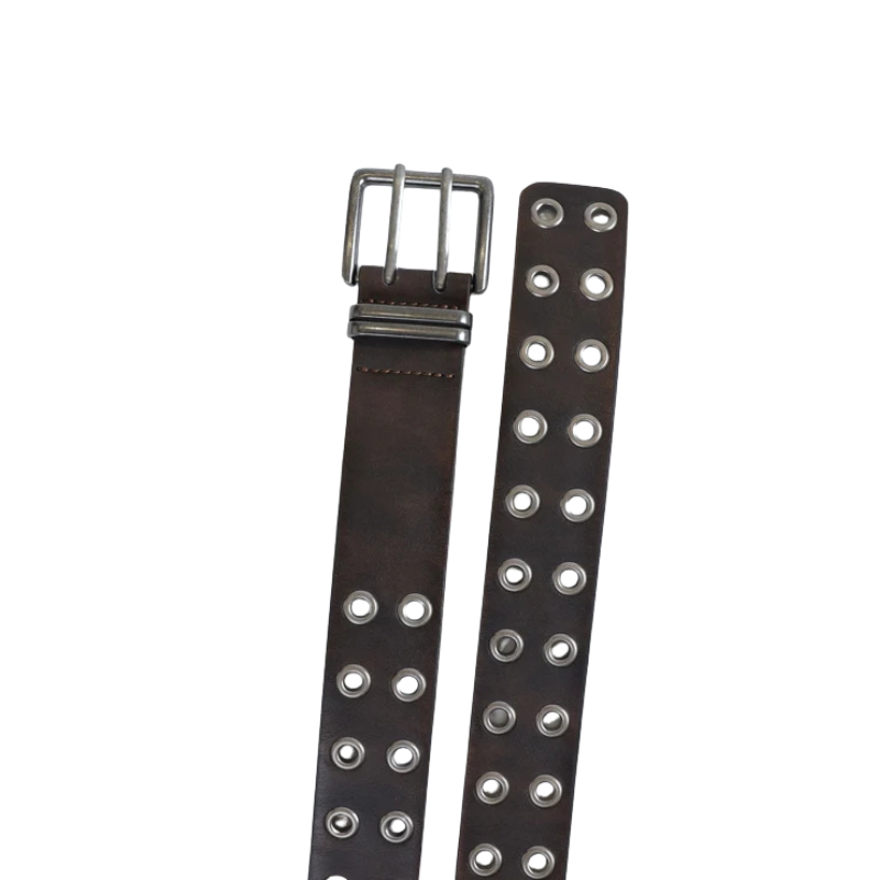 Faux Leather Grommet Belt