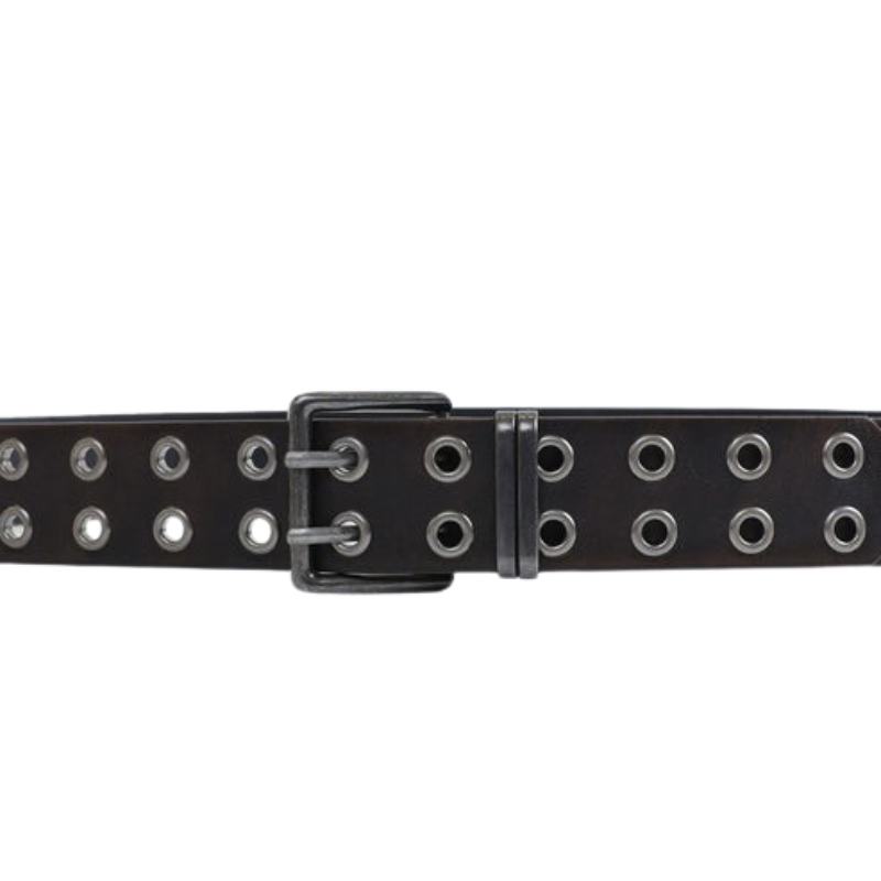 Faux Leather Grommet Belt